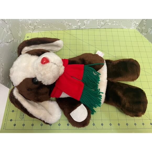 Vintage Fairview 1984 Christmas Puppy Dog Flat 16” Plush Stuffed Animal - Picture 8 of 8
